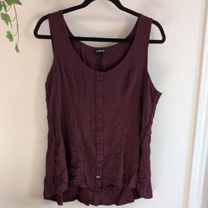 Torrid Plum Button-Front Sleeveless Top Size 0